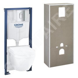 Grohe Solido+ - Set bâti-support, cuvette, abattant Softclose, plaque de déclenchement Arena Cosmopolitan, chrome 36533000