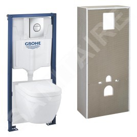 Grohe Solido+ - Set bâti-support, cuvette, abattant Softclose et plaque de déclenchement Sail, chrome 36534000