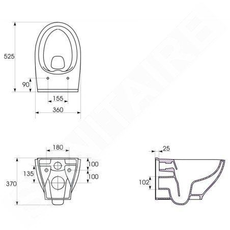 Cersanit Moduo - WC suspendu avec abattant SoftClose, CleanOn, blanc K701-147