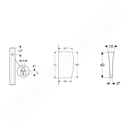 Geberit Accessoires - Séparation d'urinoirs, blanc 110000000