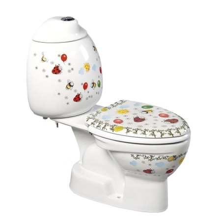 Sapho Kid - WC enfant à poser avec réservoir, évacuation verticale, imprimé en couleur CK301.400.0F