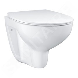 Grohe Bau Ceramic - WC suspendu avec abattant Slim, softclose, rimless, blanc alpin 39899000