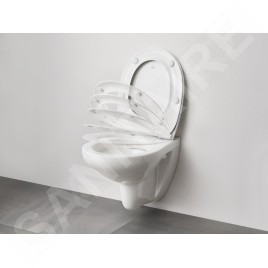 Grohe Bau Ceramic - WC suspendu avec abattant Slim, softclose, rimless, blanc alpin 39899000