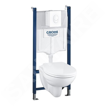 Grohe Solido - Set de bâti-support, cuvette et abattant softclose, plaque Skate Air, blanc 39117000