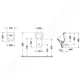 Duravit DuraStyle - Urinoir sans eau, avec HygieneGlaze, blanc alpin 2808302000