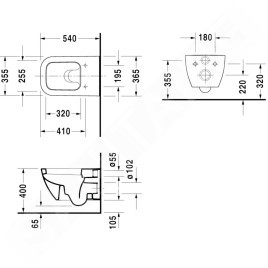 Duravit Happy D.2 - WC suspendu, DuraFix, blanc 2221090000