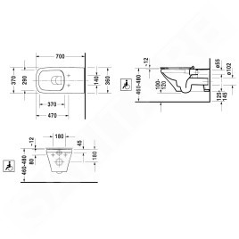 Duravit DuraStyle - WC suspendu, pour personnes à mobilité réduite, Rimless, blanc alpin 2559090000