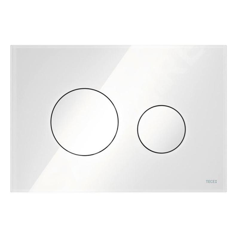 Tece TECEloop - Commande de chasse d’eau, verre blanc / blanc 9240650