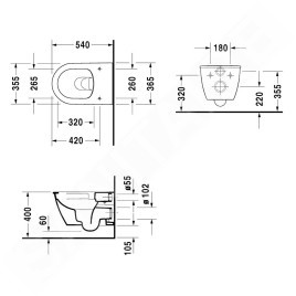 Duravit Darling New - WC suspendu, Rimless, DuraFix, blanc alpin 2557090000