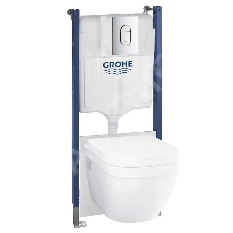 Grohe Solido - Set de bâti-support, cuvette et abattant softclose, rimless, plaque Arena Cosmopolitan, chrome 39700000 Grohe Solido - Set de bâti-support, cuvette et abattant softclose, rimless, plaque Arena Cosmopolitan, chrome 39700000