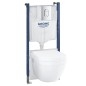 Grohe Solido - Set de bâti-support, cuvette et abattant softclose, rimless, plaque Arena Cosmopolitan, chrome 39700000 Grohe Solido - Set de bâti-support, cuvette et abattant softclose, rimless, plaque Arena Cosmopolitan, chrome 39700000