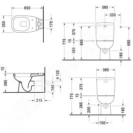 Duravit D-Code - WC à poser, évacuation Vario, blanc 21180900002