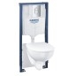 Grohe Solido - Set de bâti-support, cuvette Euro Ceramic et abattant softclose, plaque de déclenchement Arena Cosmopolitan, Grohe Solido - Set de bâti-support, cuvette Euro Ceramic et abattant softclose, plaque de déclenchement Arena Cosmopolitan,