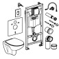 Grohe Solido - Set de bâti-support, cuvette Euro Ceramic et abattant softclose, plaque de déclenchement Arena Cosmopolitan, Grohe Solido - Set de bâti-support, cuvette Euro Ceramic et abattant softclose, plaque de déclenchement Arena Cosmopolitan,