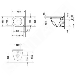 Duravit Starck 3 - WC suspendu Compact, Rimless, avec HygieneGlaze, blanc alpin 2202092000