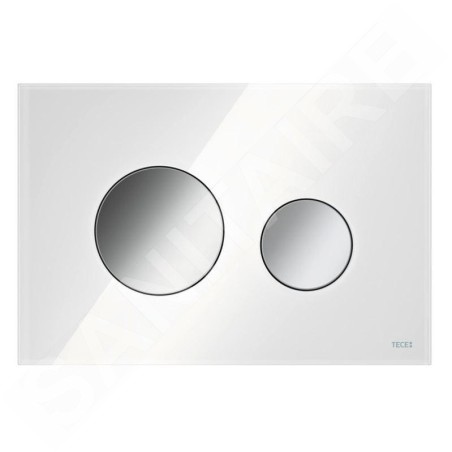 Tece TECEloop - Commande de chasse d'eau, verre blanc / chrome brillant 9240660