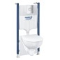 Grohe Solido - Set de bâti-support, cuvette Bau Ceramic et abattant Slim softclose, plaque de déclenchement Sail, chrome / Grohe Solido - Set de bâti-support, cuvette Bau Ceramic et abattant Slim softclose, plaque de déclenchement Sail, chrome /