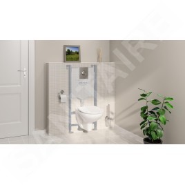 Grohe Solido - Set de bâti-support, cuvette Bau Ceramic et abattant Slim softclose, plaque de déclenchement Sail, chrome /