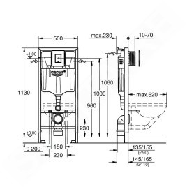 Grohe Solido - Set de bâti-support, cuvette Edge Ceramic et abattant softclose, plaque de déclenchement Even, chrome 39817000