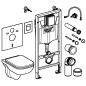 Grohe Solido - Set de bâti-support, cuvette Edge Ceramic et abattant softclose, plaque de déclenchement Even, chrome 39817000 Grohe Solido - Set de bâti-support, cuvette Edge Ceramic et abattant softclose, plaque de déclenchement Even, chrome 39817000