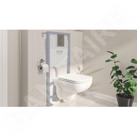 Grohe Solido - Set de bâti-support, cuvette Edge Ceramic et abattant softclose, plaque de déclenchement Even, chrome 39817000