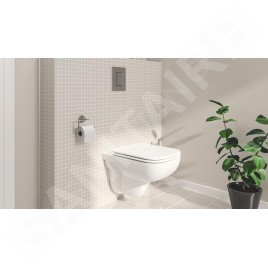 Grohe Solido - Set de bâti-support, cuvette Edge Ceramic et abattant softclose, plaque de déclenchement Even, chrome 39817000