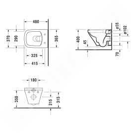 Duravit DuraStyle - WC suspendu, Rimless, blanc alpin 2571090000