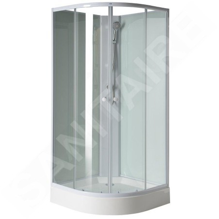 Aqualine Cabines de douche - Cabine de douche Aigo avec receveur, 900x900 mm, blanc/verre clair YB93