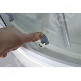 Aqualine Cabines de douche - Cabine de douche Aigo avec receveur, 900x900 mm, blanc/verre clair YB93