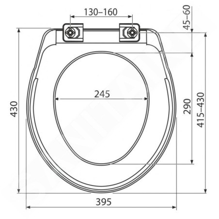 Alcadrain Toiletzittingen - Abattant WC Basic antibactérien, blanc A6551