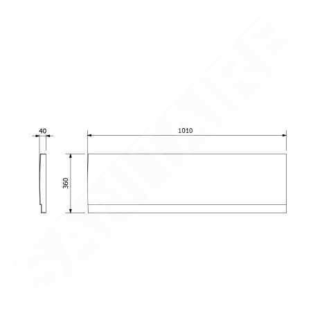 Polysan Deep Plain - Panneau frontal, 100, droit, 100x36 mm, blanc 83631