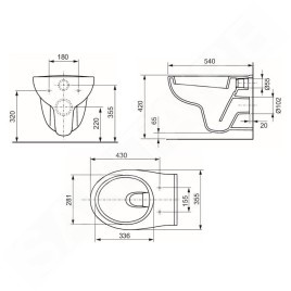 Tece Céramique - WC suspendu, blanc 9700004