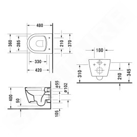 Duravit Soleil by Starck - WC suspendu, Rimless, HygieneGlaze, blanc 2590092000