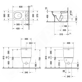 Duravit Darling New - cuvette de WC à poser, coude Vario, avec WonderGliss, blanc alpin 21380900001