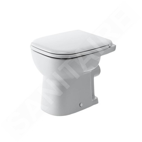 Duravit D-Code - WC à poser, évacuation horizontale, à fond plat, avec HygieneGlaze, blanc alpin 21090920002