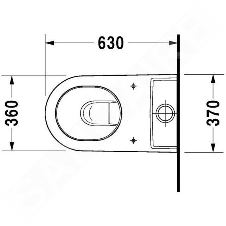 Duravit Starck 2 - Cuvette de WC sur pied à installer avec réservoir, 370 mm x 400 mm x 630 mm, blanc - cuvette 2145090000