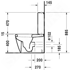 Duravit Starck 2 - Cuvette de WC sur pied à installer avec réservoir, 370 mm x 400 mm x 630 mm, blanc - cuvette 2145090000