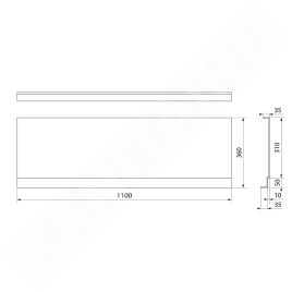 Polysan Deep Plain - Panneau Nika 110, 110x36 cm, blanc 84872
