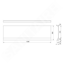 Polysan Deep Plain - Panneau frontal Nika 1200x360 mm, blanc 84899