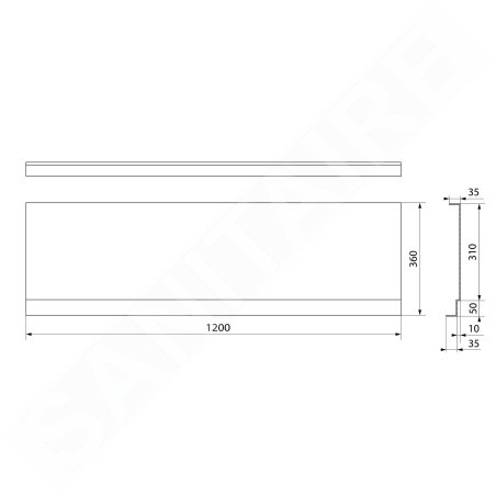 Polysan Deep Plain - Panneau frontal Nika 1200x360 mm, blanc 84899