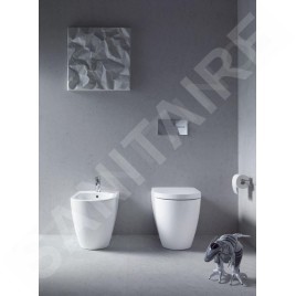 Duravit ME by Starck - WC à poser, évacuation horizontale, avec WonderGliss, blanc alpin 21690900001