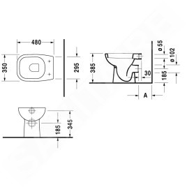 Duravit D-Code - WC à poser, blanc 21080900002
