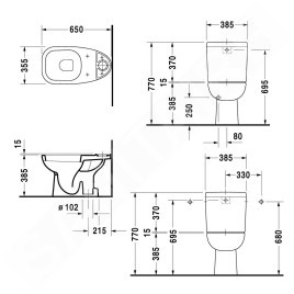 Duravit D-Code - WC à poser, évacuation verticale, avec HygieneGlaze, blanc alpin 21110120002
