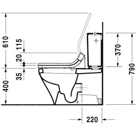 Duravit DuraStyle - Cuvette de WC à poser pour SensoWash, blanc 2156590000