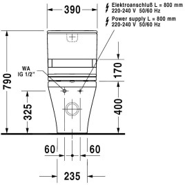 Duravit DuraStyle - Cuvette de WC à poser pour SensoWash, blanc 2156590000