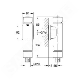 Grohe Rondo A.S. - Robinet de chasse, chrome 37347000