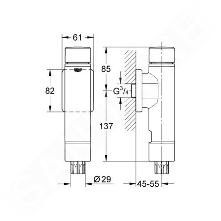 Grohe Rondo A.S. - Robinet de chasse, chrome 37347000