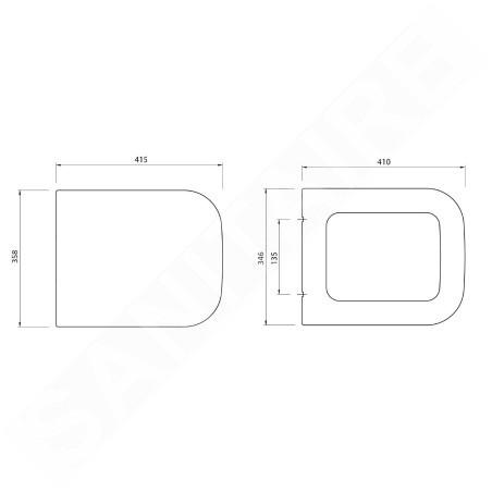 Sapho Kerasan Ego - Abattant WC, duroplast, blanc 328901