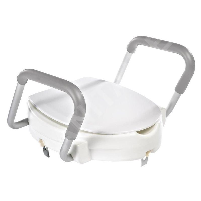 Sapho Abattants WC Ridder - Abattant WC surélevé 100 mm, avec barres d'appui, blanc A0072001