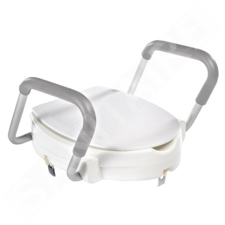Sapho Abattants WC Ridder - Abattant WC surélevé 100 mm, avec barres d'appui, blanc A0072001